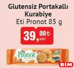 ETİ PRONOT GLUTENSİZ PORTAKALLI KURABİYE 85 G
